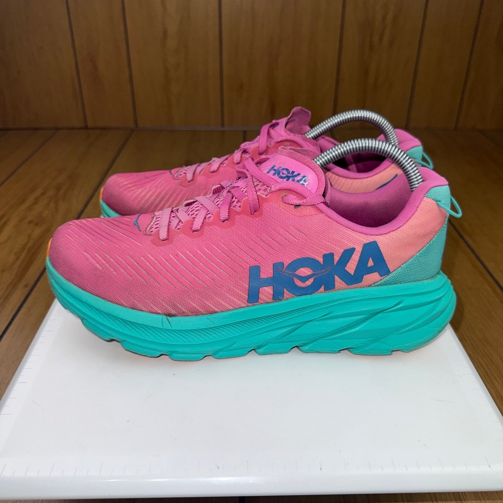 Hoka One One Rincon 3 Women Running Shoes Pink Teal 1119396 PPAT Size 9B